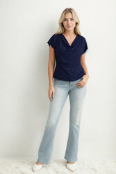 Degaje Yaka Dökümlü Bluz - 20