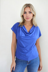 Degaje Yaka Dökümlü Bluz - 1