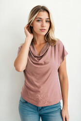 Degaje Yaka Dökümlü Bluz - 21