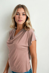 Degaje Yaka Dökümlü Bluz - 23