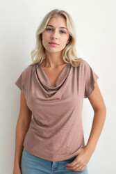 Degaje Yaka Dökümlü Bluz - 24