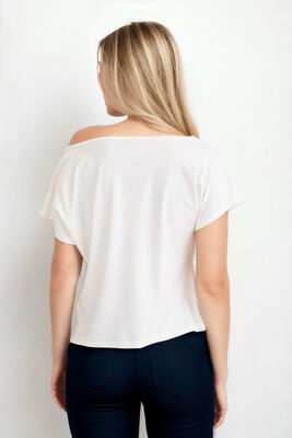 Degaje Yaka Dökümlü Bluz - 30