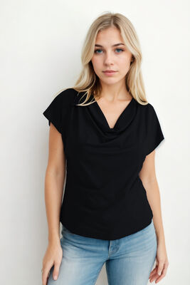 Degaje Yaka Dökümlü Bluz - 34