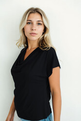 Degaje Yaka Dökümlü Bluz - 36