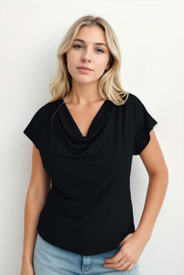 Degaje Yaka Dökümlü Bluz - 38