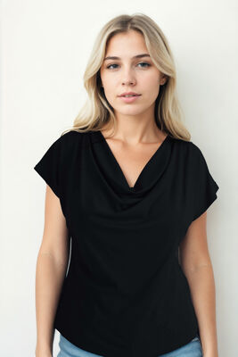 Degaje Yaka Dökümlü Bluz - 39