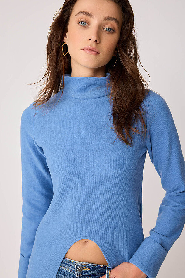 Derin Yırtmaçlı Örme Bluz - 36