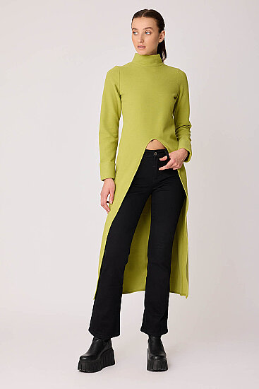 Derin Yırtmaçlı Örme Bluz - 39