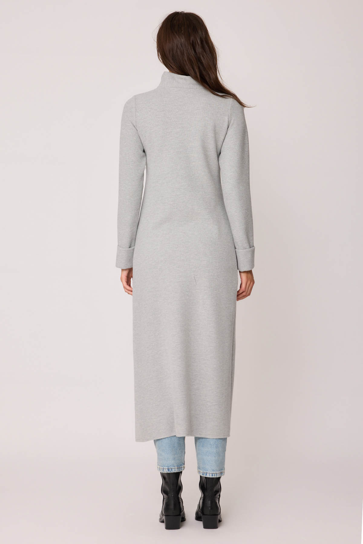 Derin Yırtmaçlı Örme Bluz - Thumbnail