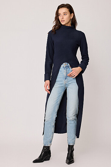 Derin Yırtmaçlı Örme Bluz - 55