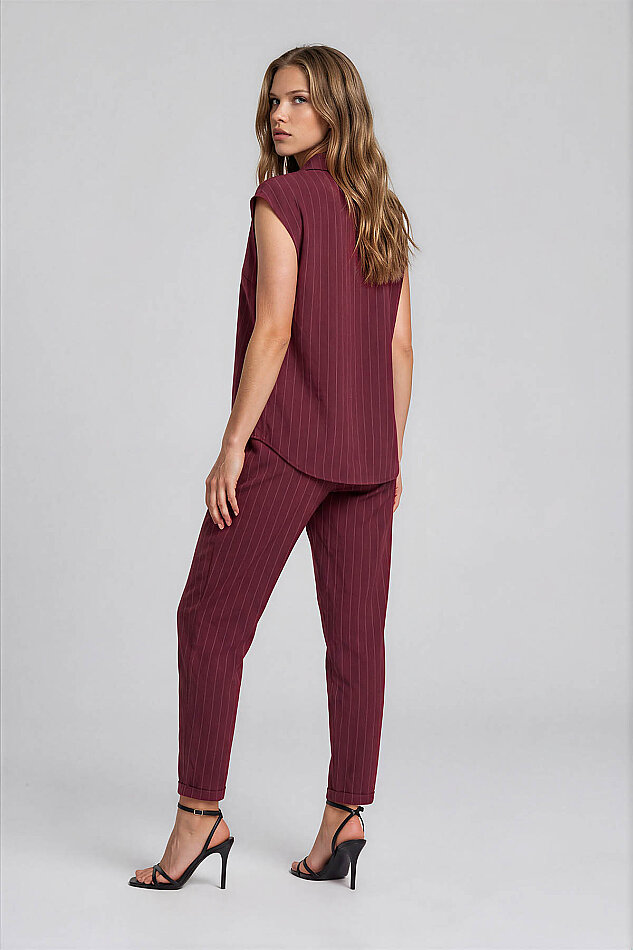 Desenli Beli Lastikli Pantolon - 3