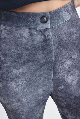 Desenli İspanyol Paça Streç Pantolon - Thumbnail (5)