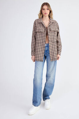 Desenli Püskül Detaylı Oduncu Gömlek (1)