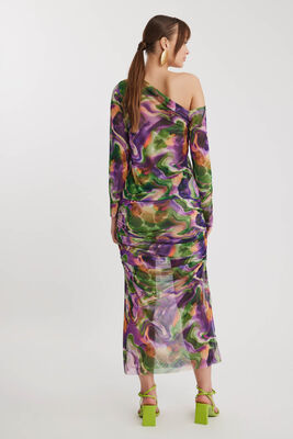 Desenli Tül Midi Etek - Thumbnail (4)