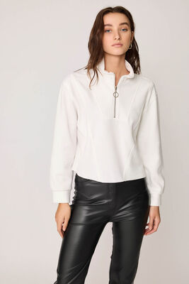 VİTRİN - Dik Yaka Fermuarlı Örme Sweatshirt