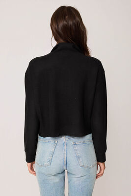 Dik Yaka Fermuarlı Örme Sweatshirt - Thumbnail (14)