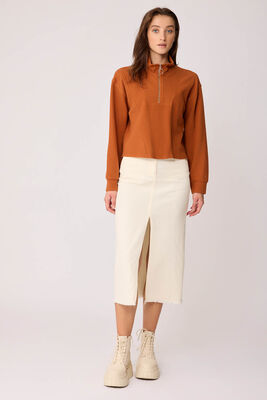 Dik Yaka Fermuarlı Örme Sweatshirt - Thumbnail (21)