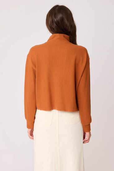 Dik Yaka Fermuarlı Örme Sweatshirt - 25