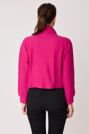 Dik Yaka Fermuarlı Örme Sweatshirt - 39