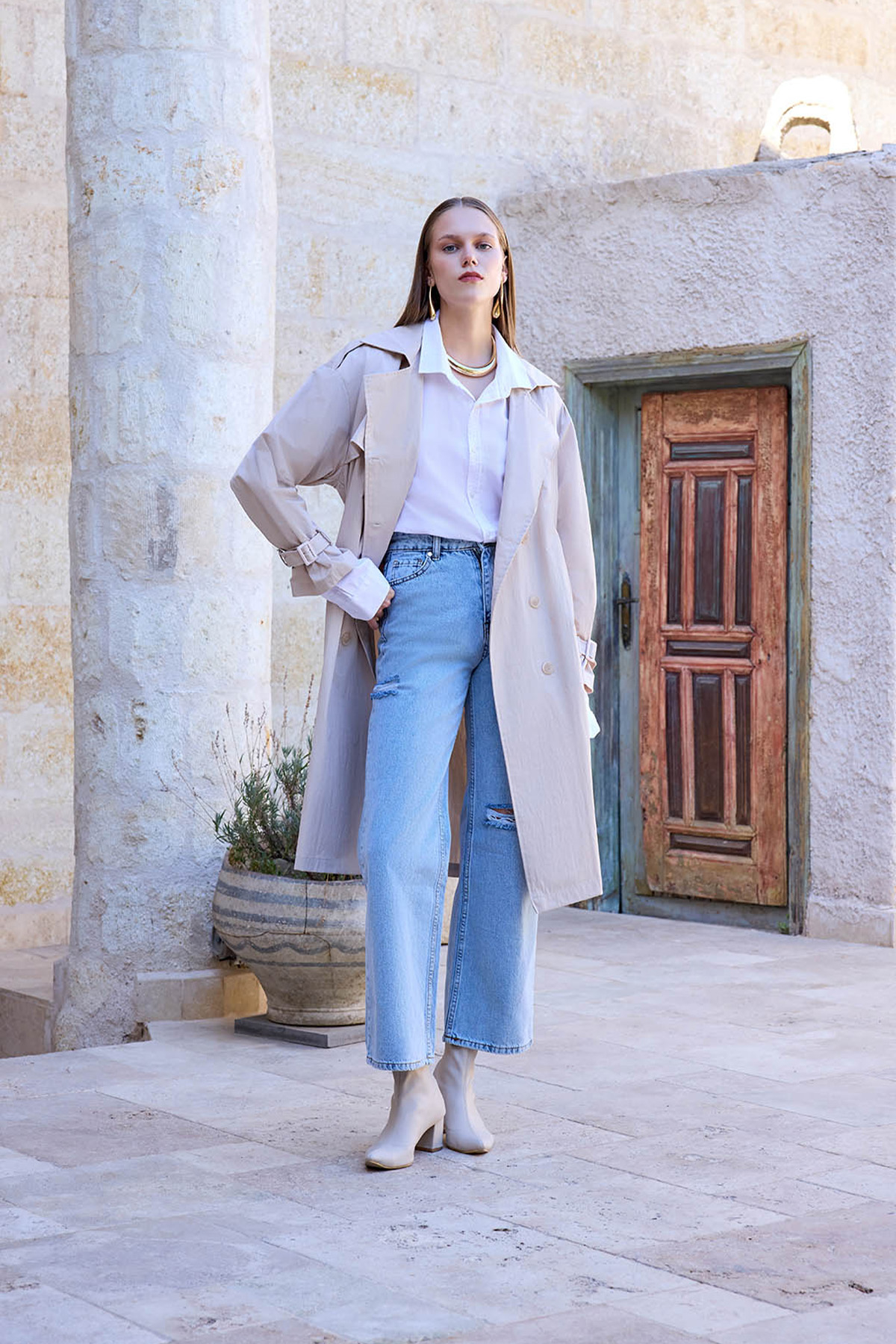 VİTRİN - Yırtıklı Wide Leg 90's Jean Mavi VİTRİN - Yırtıklı Wide Leg 90's Jean Mavi