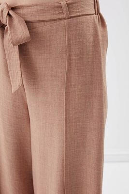 Dökümlü Yanı Yırtmaçlı Beli Bağlamalı Pantolon - 14