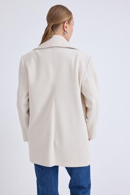 Düğmeli Büyük Cepli Kısa Kaşe Kaban - Thumbnail (17)