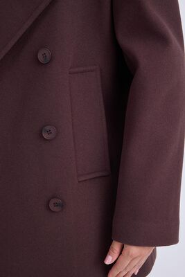 Düğmeli Büyük Cepli Kısa Kaşe Kaban - Thumbnail (6)