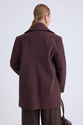 Düğmeli Büyük Cepli Kısa Kaşe Kaban - Thumbnail (7)