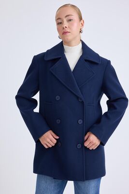 Düğmeli Büyük Cepli Kısa Kaşe Kaban - Thumbnail (19)