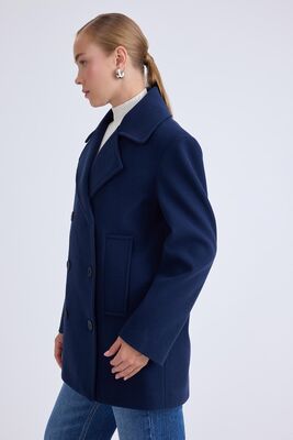 Düğmeli Büyük Cepli Kısa Kaşe Kaban - Thumbnail (21)