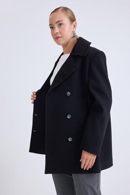 Düğmeli Büyük Cepli Kısa Kaşe Kaban - Thumbnail (27)