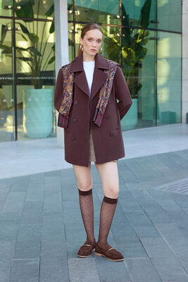 VİTRİN - Düğmeli Büyük Cepli Kısa Kaşe Kaban (1)