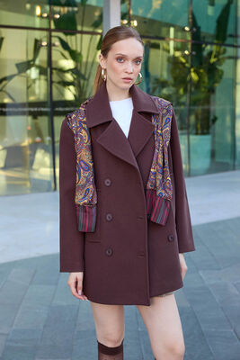 Düğmeli Büyük Cepli Kısa Kaşe Kaban - Thumbnail (2)