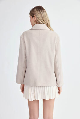 Düğmeli Kısa Kaşe Kaban - Thumbnail (4)