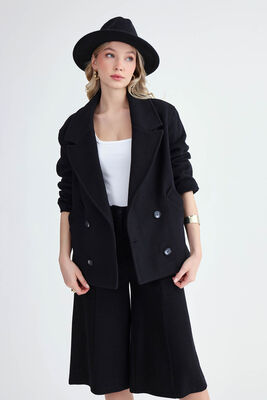 Düğmeli Kısa Kaşe Kaban - Thumbnail (10)