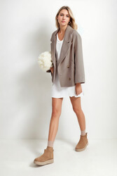 Düğmeli Kısa Kaşe Kaban - 16