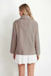 Düğmeli Kısa Kaşe Kaban - 18