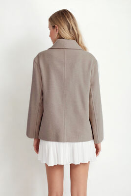 Düğmeli Kısa Kaşe Kaban - Thumbnail (17)