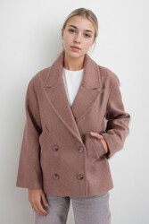 Düğmeli Kısa Kaşe Kaban - 22