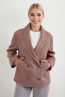 Düğmeli Kısa Kaşe Kaban - Thumbnail (22)