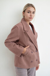 Düğmeli Kısa Kaşe Kaban - 25