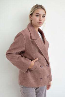 Düğmeli Kısa Kaşe Kaban - Thumbnail (24)