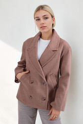 Düğmeli Kısa Kaşe Kaban - 20