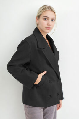 Düğmeli Kısa Kaşe Kaban - Thumbnail (27)