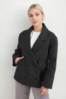 Düğmeli Kısa Kaşe Kaban - Thumbnail (28)