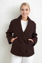 Düğmeli Kısa Kaşe Kaban - 32