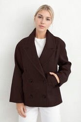 Düğmeli Kısa Kaşe Kaban - 35