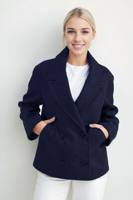 Düğmeli Kısa Kaşe Kaban - 40