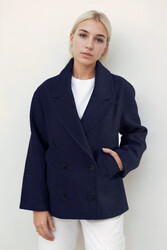 Düğmeli Kısa Kaşe Kaban - 41