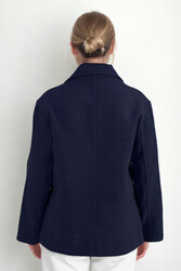 Düğmeli Kısa Kaşe Kaban - 43